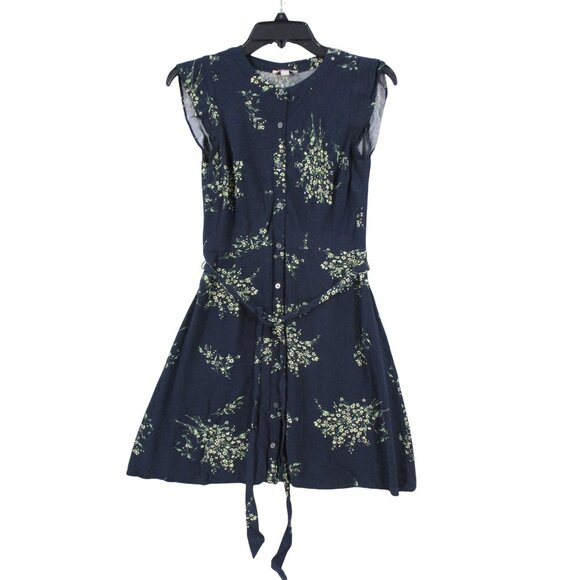 Loft Outlet Petite Floral Button-Front Dress with waist tie size 0P - Picture 1 of 9